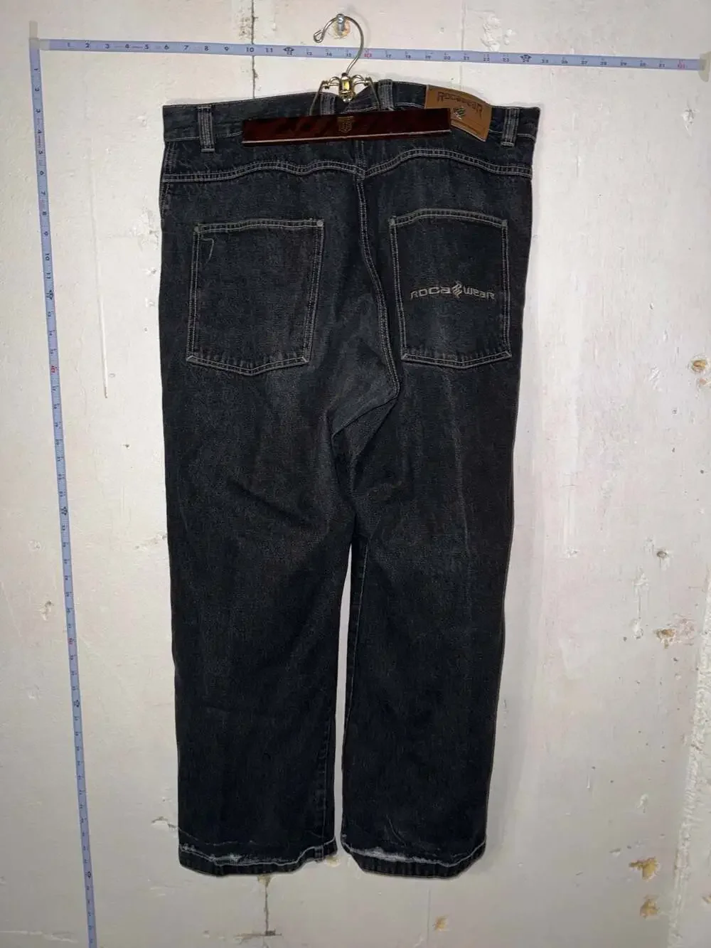 Vintage Rocawear Baggy Wide Leg Jeans Faded Black Size 40